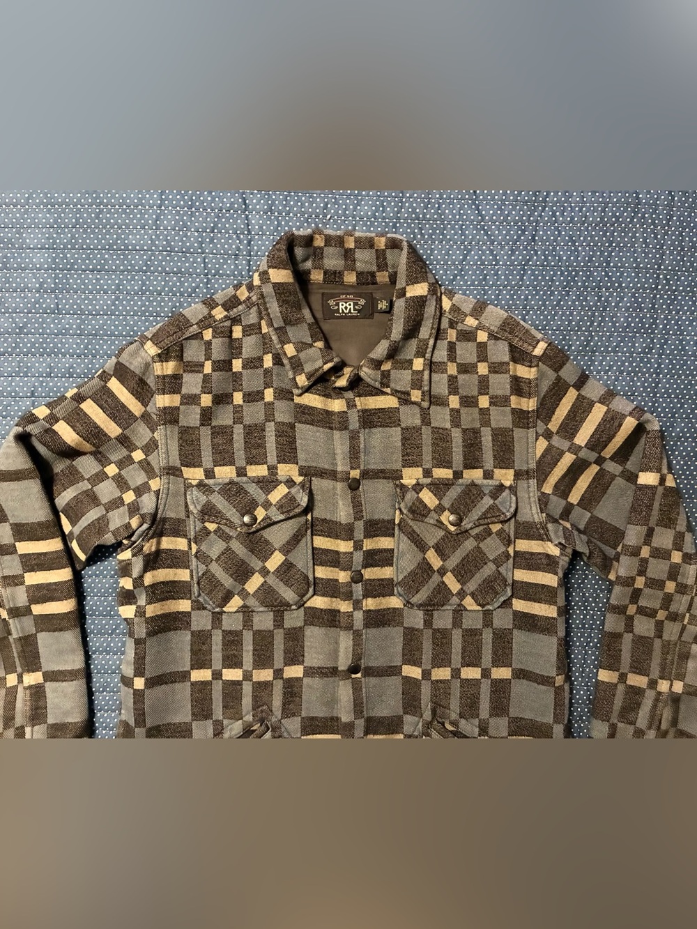 DOUBLE RL RALPH LAUREN RRL COTTON SHIRT/ JACKET- MEN’S SIZE MEDIUM - Picture 9 of 12